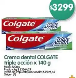 Supermercados Buenos Días Colgate crema dental triple acción oferta