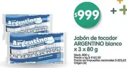 Supermercados Buenos Días Argentino jabón de tocador blanco oferta