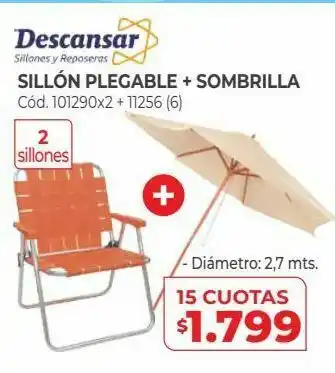Naldo Lombardi Sillón plegable + sombrilla oferta