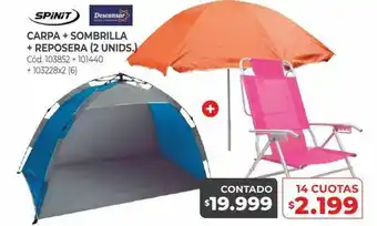 Naldo Lombardi Carpa + sombrilla + reposera (2 unids.) oferta