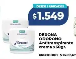 Supermayorista Vital Rexona odorono antitranspirante crema v oferta