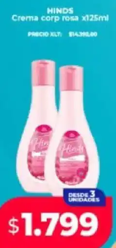 Supermayorista Vital Hinds crema corp rosa oferta
