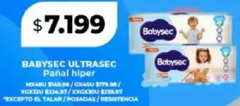 Supermayorista Vital Babysec ultrasec pañal hiper oferta