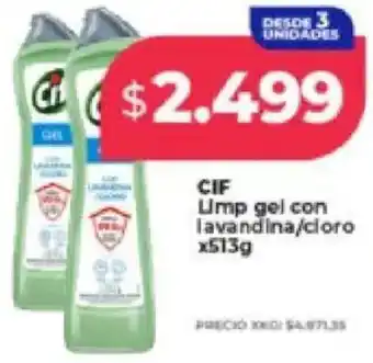 Supermayorista Vital Cif limp gel con lavandina/cloro oferta