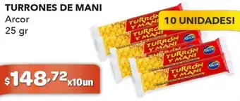 turrones De Mani Arcor 25gr