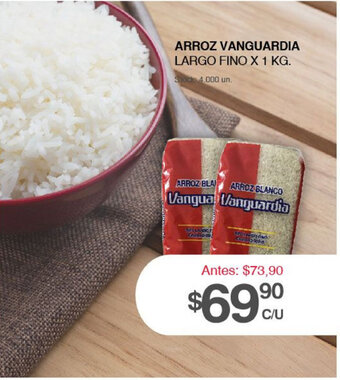 Supermercados Tadicor Arroz Vanguardia Largo Fino x 1kg oferta