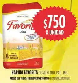 Supermercados Vea Harina favorita común 000, paq. oferta