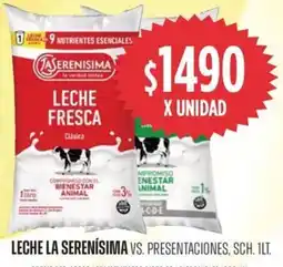 Supermercados Vea La serenísima leche vs. presentaciones, sch. oferta