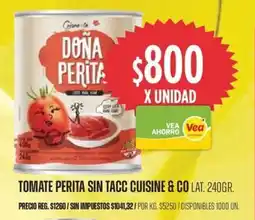 Supermercados Vea Cuisine & co tomate perita sin tacc lat. oferta