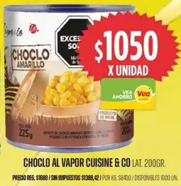 Supermercados Vea Cuisine & co choclo al vapor lat. oferta