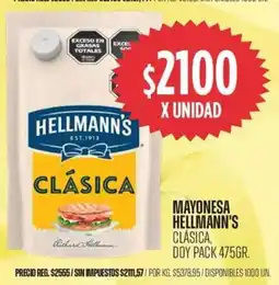 Supermercados Vea Hellmann's mayonesa clásica. doy pack oferta