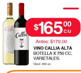 Supermercados Tadicor Callia Vino Alta Botella X 750cc. Varietales oferta