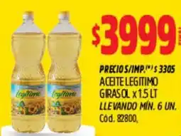 Supermercados Yaguar Legitimo aceite girasol oferta