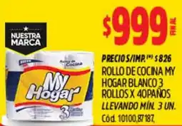 Supermercados Yaguar My hogar rollo de cocina blanco 3 rollos oferta