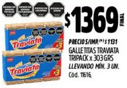 Supermercados Yaguar Traviata galletitas tripack oferta