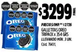 Supermercados Yaguar Oreo galletitas tripack oferta