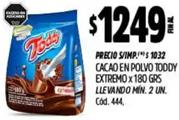 Supermercados Yaguar Toddy cacao en polvo extremo oferta
