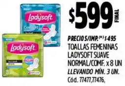 Supermercados Yaguar Ladysoft toallas femeninas suave normal/comf. oferta