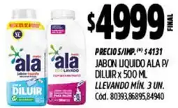 Supermercados Yaguar Ala jabon liquido p/ diluir oferta