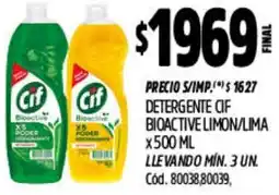 Supermercados Yaguar Cif detergente bioactive limon/lima oferta