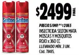 Supermercados Yaguar Selton insecticida mata moscas y mosquitos rojo oferta