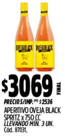 Supermercados Yaguar Oveja black spritz aperitivo oferta