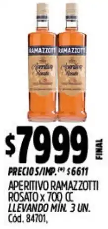 Supermercados Yaguar Ramazzotti aperitivo rosato oferta