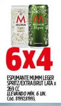 Supermercados Yaguar Mumm espumante leger spritz/extra brut lata oferta
