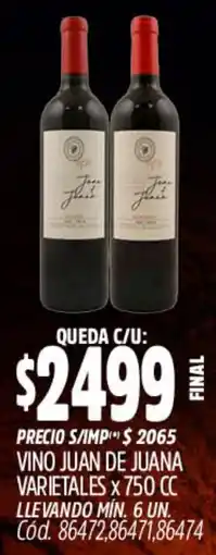 Supermercados Yaguar Juan de juana vino varietales oferta