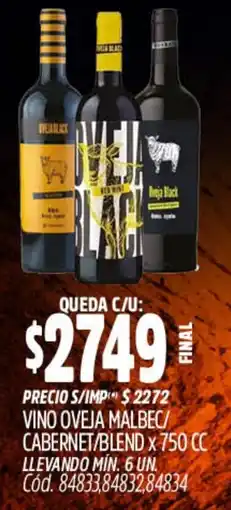 Supermercados Yaguar Oveja vino malbec/ cabernet/blend oferta