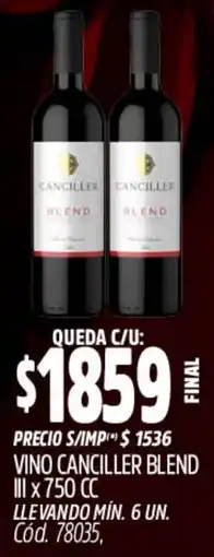 Supermercados Yaguar Canciller vino blend III oferta
