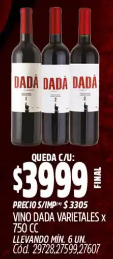 Supermercados Yaguar Daá vino varietales oferta