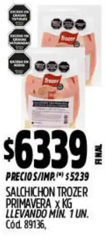 Supermercados Yaguar Trozer salchichon primavera oferta
