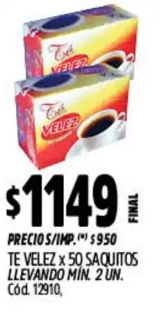 Supermercados Yaguar Té velez oferta
