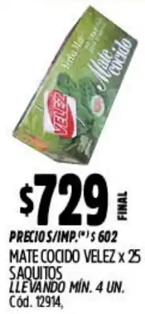 Supermercados Yaguar Velez mate cocido oferta