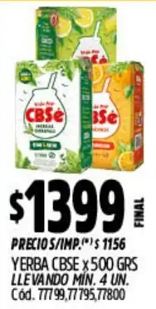 Supermercados Yaguar CBSé yerba oferta