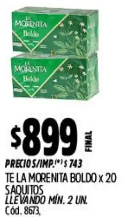 Supermercados Yaguar Té la morenita boldo oferta