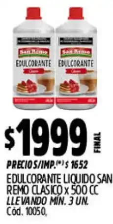 Supermercados Yaguar San reme edulcorante liquido san remo clasico oferta