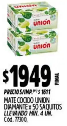 Supermercados Yaguar Unión mate cocido diamante oferta