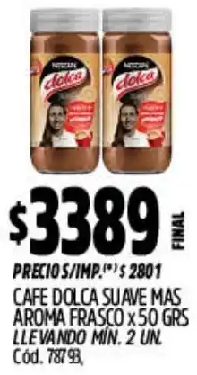 Supermercados Yaguar Dolca cafe suave mas aroma frasco oferta