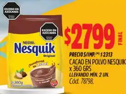 Supermercados Yaguar Nesquik cacao en polvo oferta