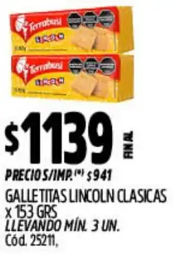 Supermercados Yaguar Terrabusi galletitas lincoln clasicas oferta