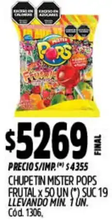Supermercados Yaguar Pops chupetin mister frutal oferta