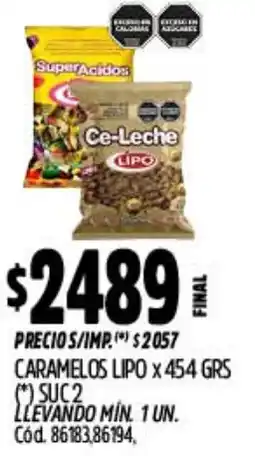 Supermercados Yaguar Lipo caramelos oferta