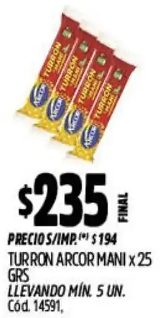 Supermercados Yaguar Turron arcor mani oferta