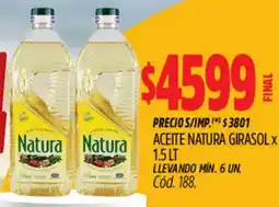 Supermercados Yaguar Natura aceite girasol oferta