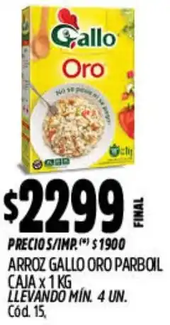 Supermercados Yaguar Gallo oro arroz parboil caja oferta