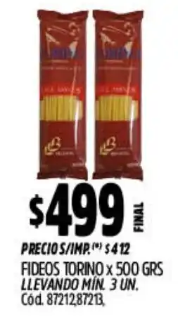 Supermercados Yaguar Torino fideos oferta