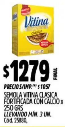 Supermercados Yaguar Vitina semola clasica fortificada con calcio oferta