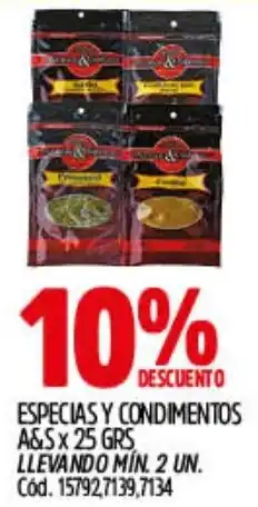 Supermercados Yaguar A&S especias y condimentos oferta